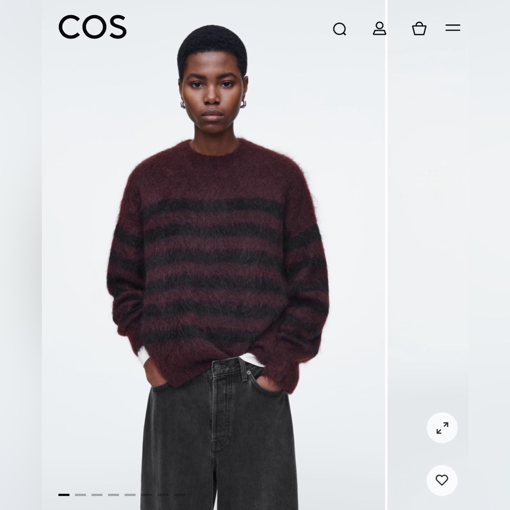 COS Striped brushed mohair sweater